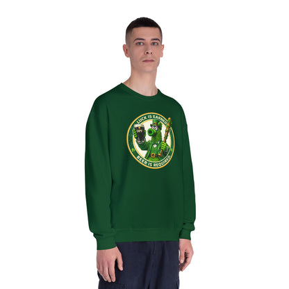 DPF St. Patrick's Day Crewneck Sweatshirt — 'Luck Is Earned, Beer Is Required'St. Patrick’s Day Graphic