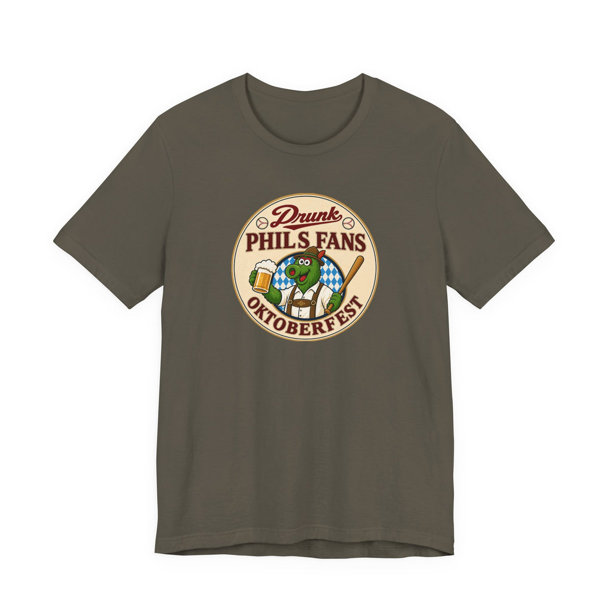 Drunk-natic Oktoberfest Drunk Phil's Fans Tee, Fun Graphic T-Shirt for Beer Lovers and Oktoberfest Goers