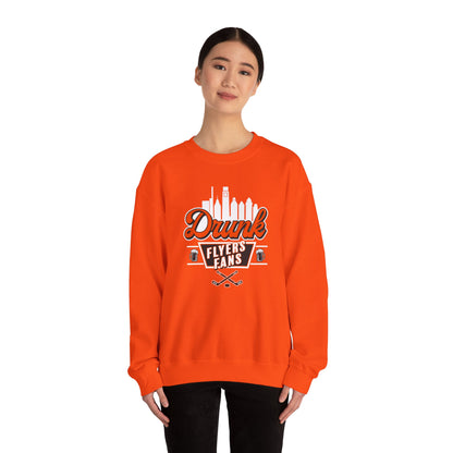 ORANGE Drunk Flyers Fans Crewneck Sweatshirt - Unisex Heavy Blend