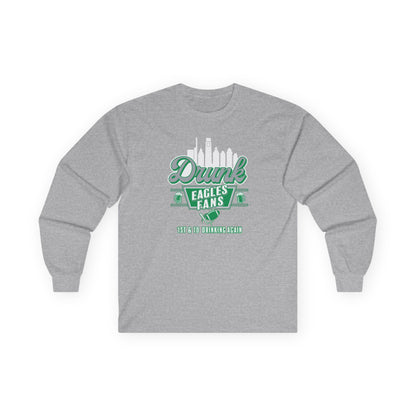 Drunk Eagles Fans Long Sleeve Tee – Retro City Skyline Football Shirt