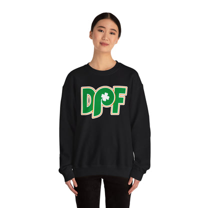 DPF Shamrock Crewneck Sweatshirt — St. Patrick’s Day Green Logo Pullover