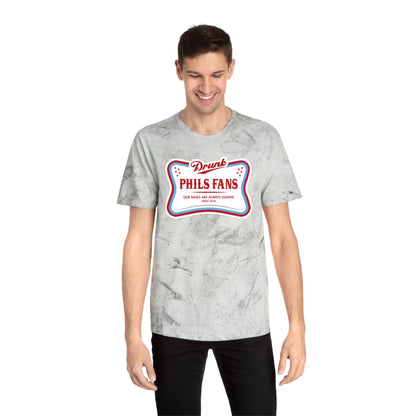 Drunk Phillies Fans Color Blast T-Shirt, Graphic Tee for Sports Lovers, Fun Gift for Baseball Enthusiasts, Casual Wear, Team Spirit Apparel