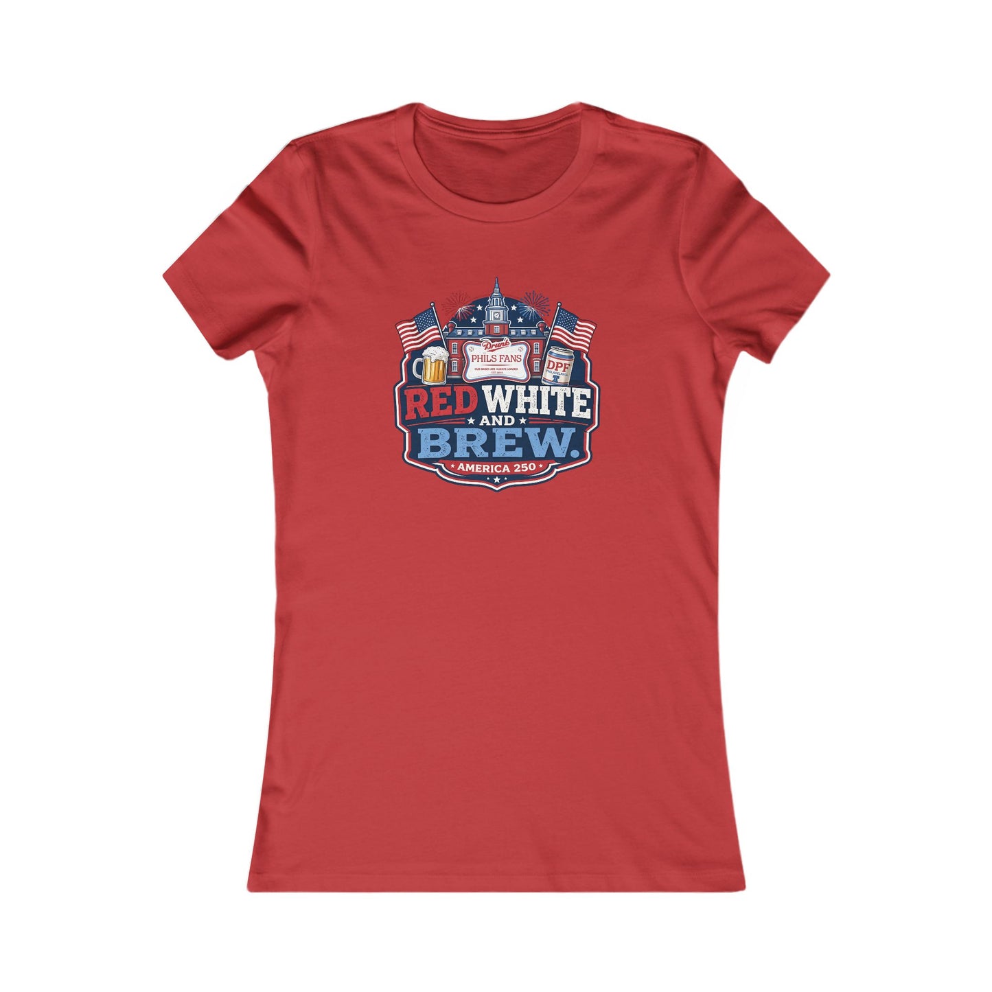 Patriotic "Red White and Brew" Women's Tee — 4th of July Beer Festival Shirt