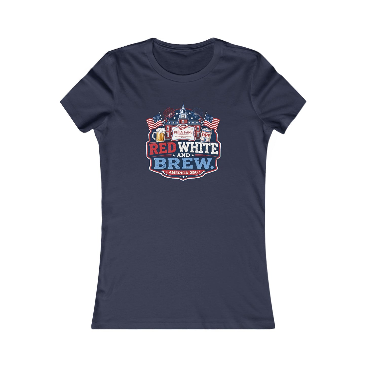 Patriotic "Red White and Brew" Women's Tee — 4th of July Beer Festival Shirt