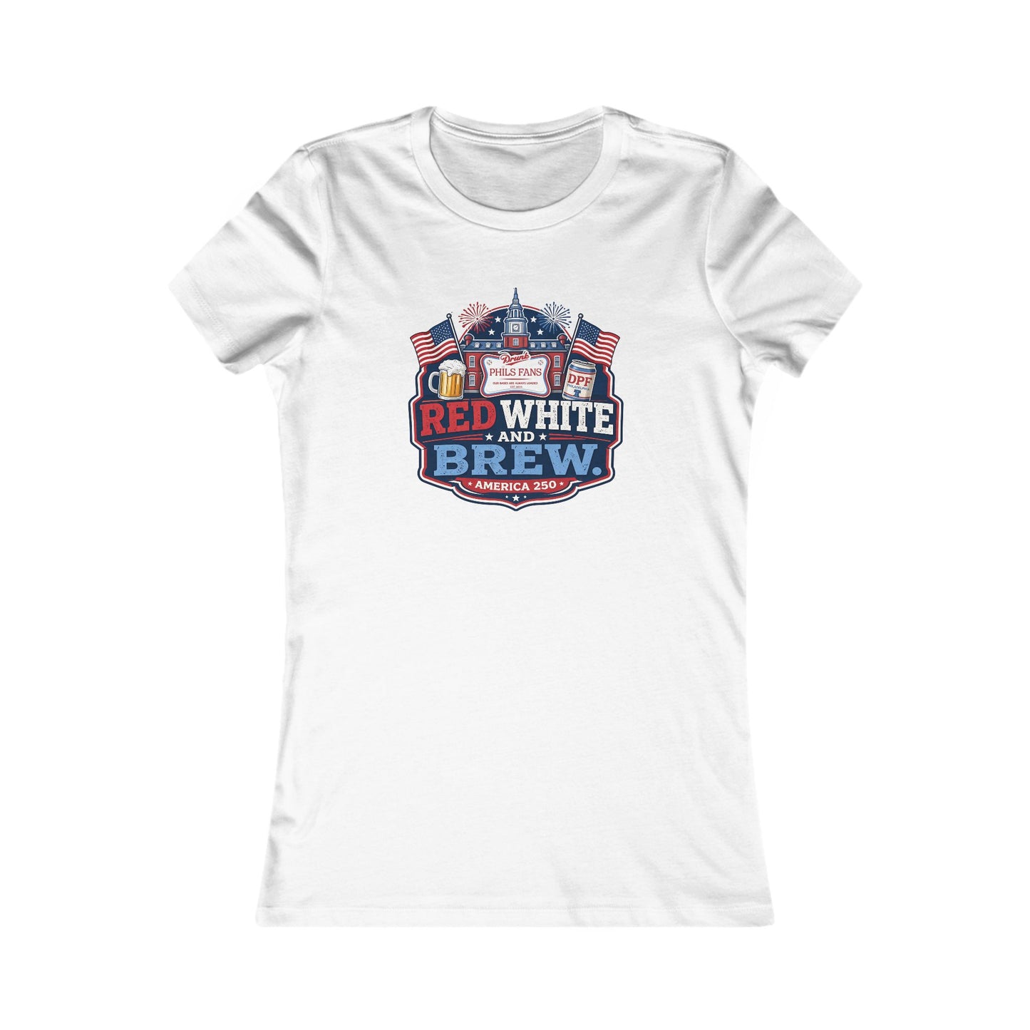 Patriotic "Red White and Brew" Women's Tee — 4th of July Beer Festival Shirt