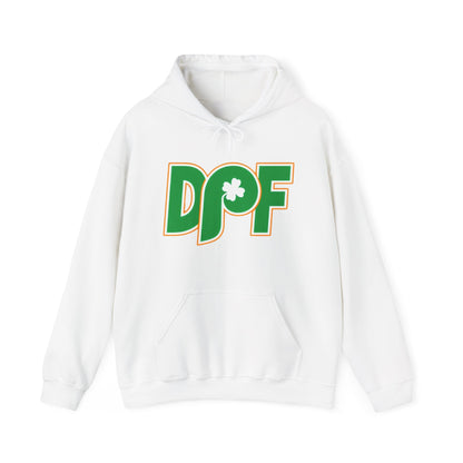 DPF Shamrock Hoodie — St. Patrick’s Day Green Logo Sweatshirt