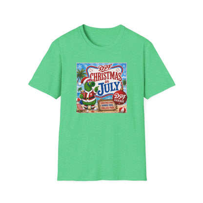 DPF Christmas in July T-Shirt — Retro Tropical Holiday Tee