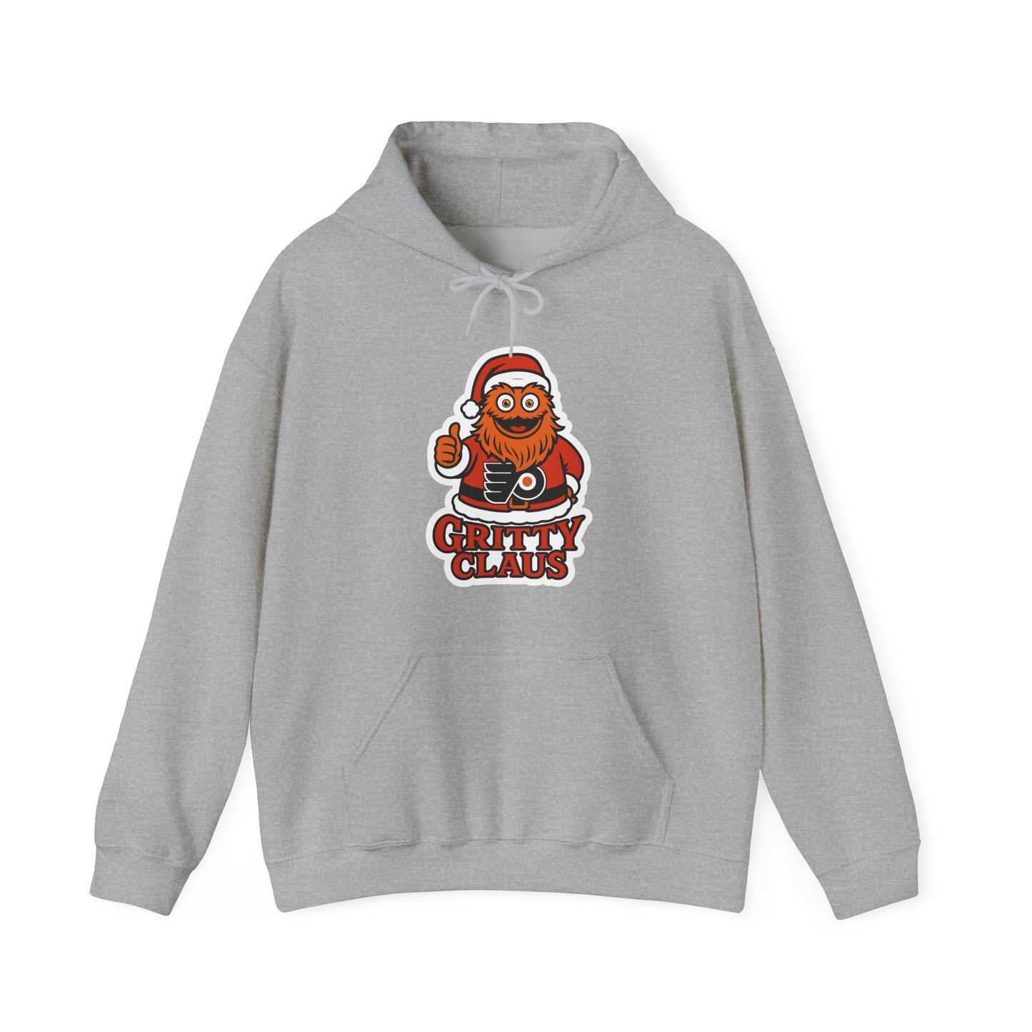 DFF Gritty Claus Hoodie — Funny Philadelphia Mascot Santa Holiday Sweatshirt