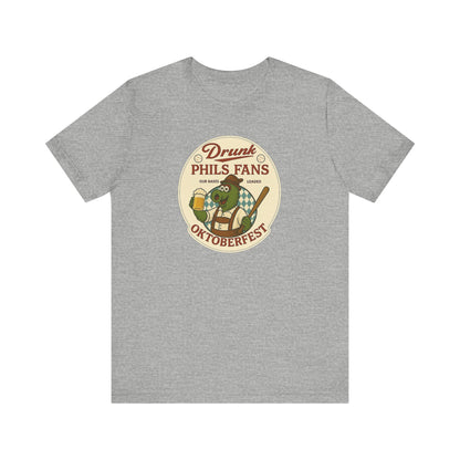 Drunk-natic Oktoberfest Drunk Phil's Fans Tee, Fun Graphic T-Shirt for Beer Lovers and Oktoberfest Goers