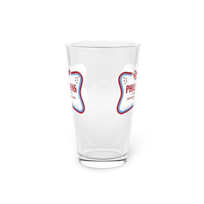 Pint Glass — "Drunk Phils Fans" Novelty 16oz Beer Glass