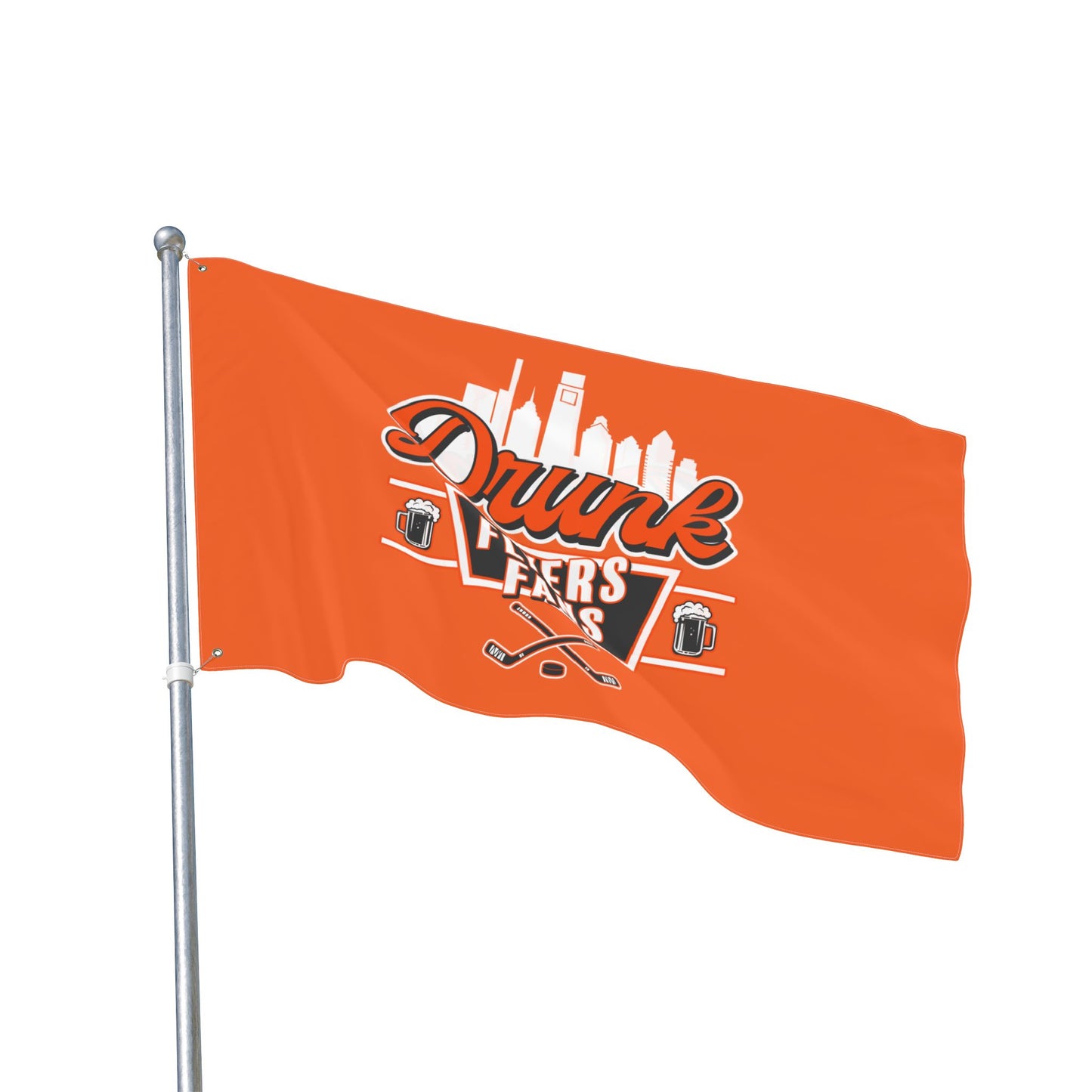 Orange Drunk Flyers Fans Double Sided Flag - Perfect for Game Day Celebrations