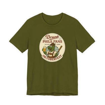 Drunk-natic Oktoberfest Drunk Phil's Fans Tee, Fun Graphic T-Shirt for Beer Lovers and Oktoberfest Goers
