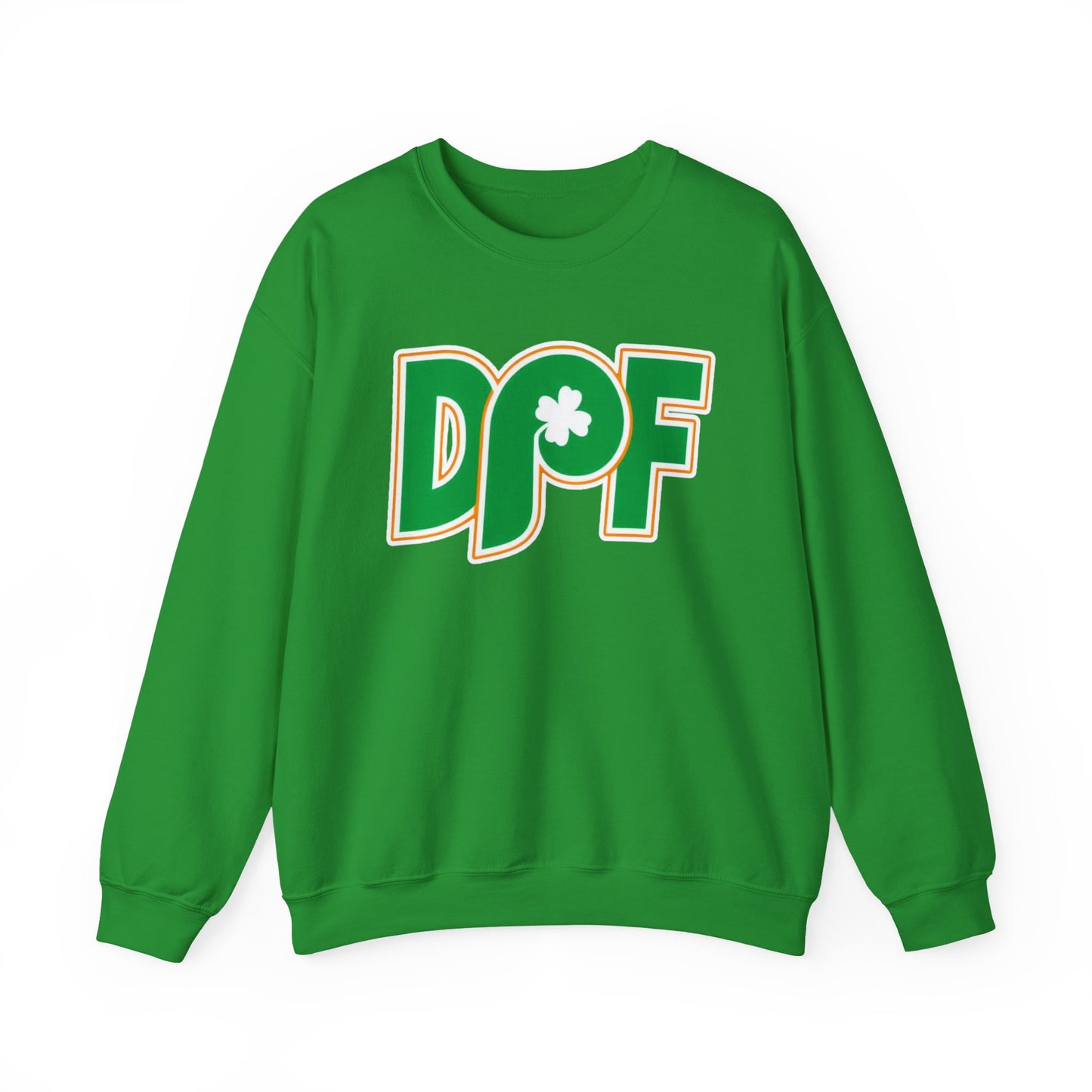 DPF Shamrock Crewneck Sweatshirt — St. Patrick’s Day Green Logo Pullover