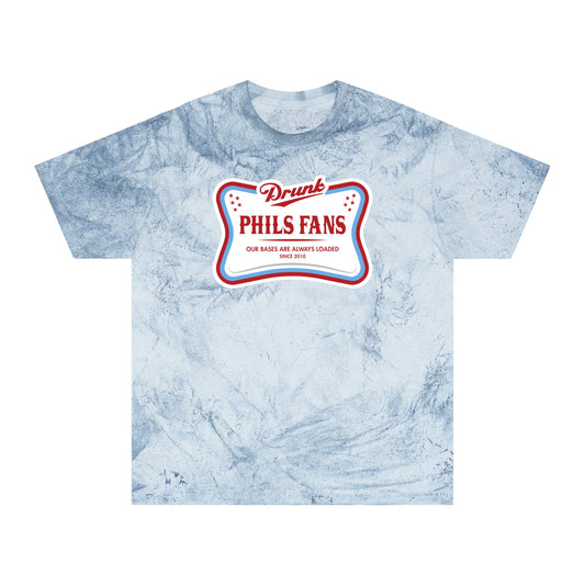 Drunk Phillies Fans Color Blast T-Shirt, Graphic Tee for Sports Lovers, Fun Gift for Baseball Enthusiasts, Casual Wear, Team Spirit Apparel
