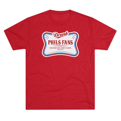Drunk Phillies Fans Crew Tee, Unisex Sports Shirt, Baseball Game Apparel, Fun Fan Gear, Perfect for Gameday Parties