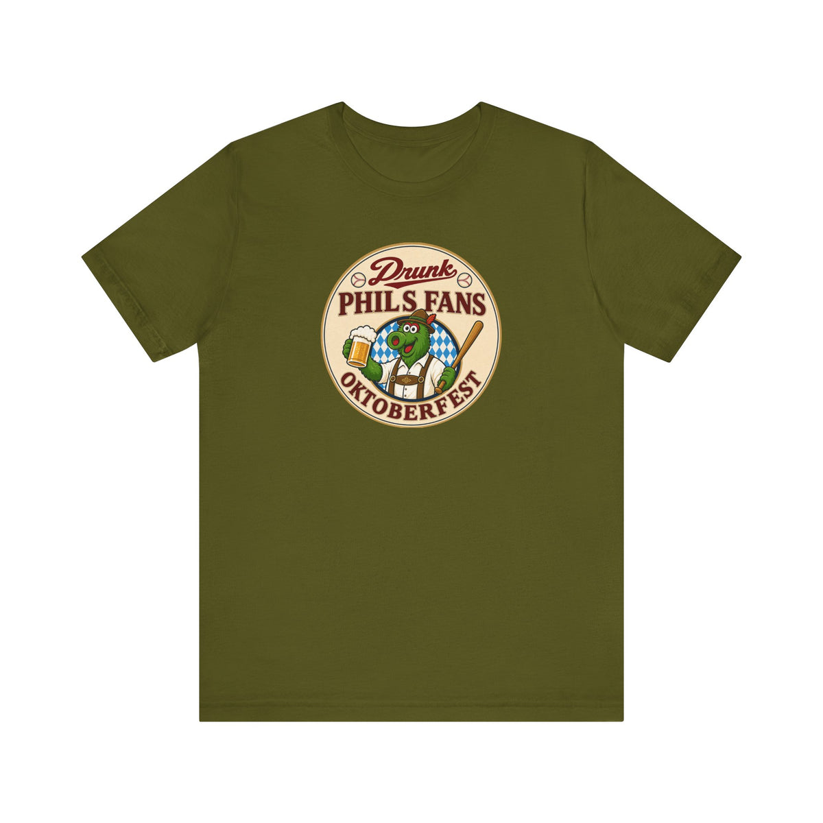 Drunk-natic Oktoberfest Drunk Phil's Fans Tee, Fun Graphic T-Shirt for Beer Lovers and Oktoberfest Goers