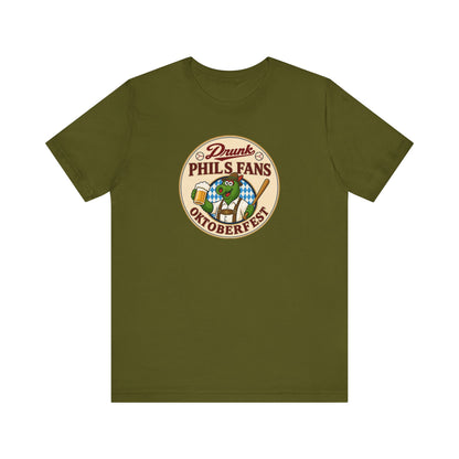 Drunk-natic Oktoberfest Drunk Phil's Fans Tee, Fun Graphic T-Shirt for Beer Lovers and Oktoberfest Goers