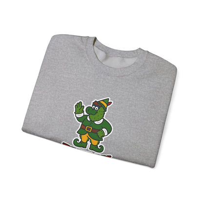 DPF Elf Crewneck Sweatshirt — Cute Green Elf Mascot "PHILLY" Holiday Pullover