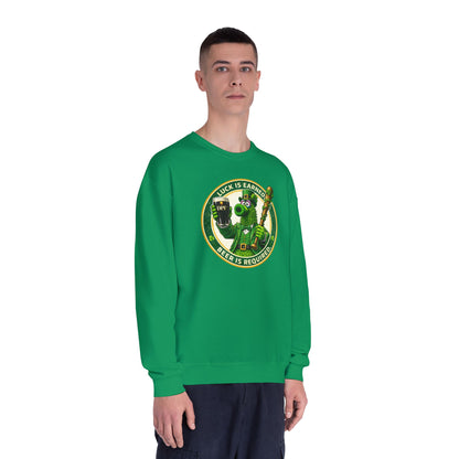 DPF St. Patrick's Day Crewneck Sweatshirt — 'Luck Is Earned, Beer Is Required'St. Patrick’s Day Graphic