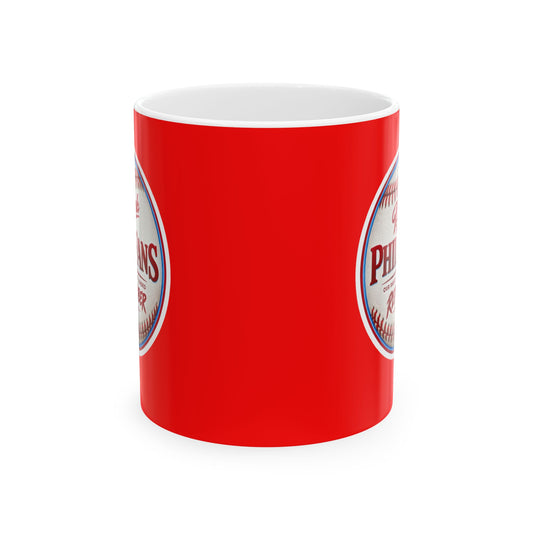 Philadelphia Phillies Red October Baseball Logo Ceramic Mug (11oz & 15oz)