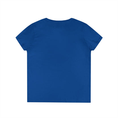 Ladies' V-Neck T-Shirt — Vintage DPF Baseball Logo Graphic Tee