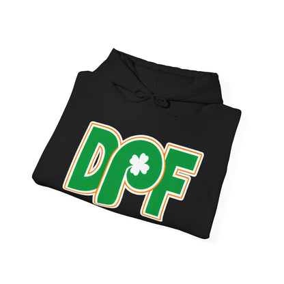 DPF Shamrock Hoodie — St. Patrick’s Day Green Logo Sweatshirt