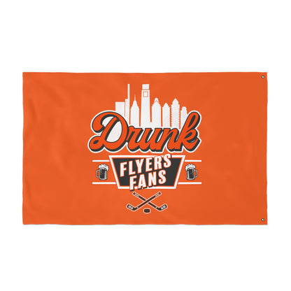 Orange Drunk Flyers Fans Double Sided Flag - Perfect for Game Day Celebrations