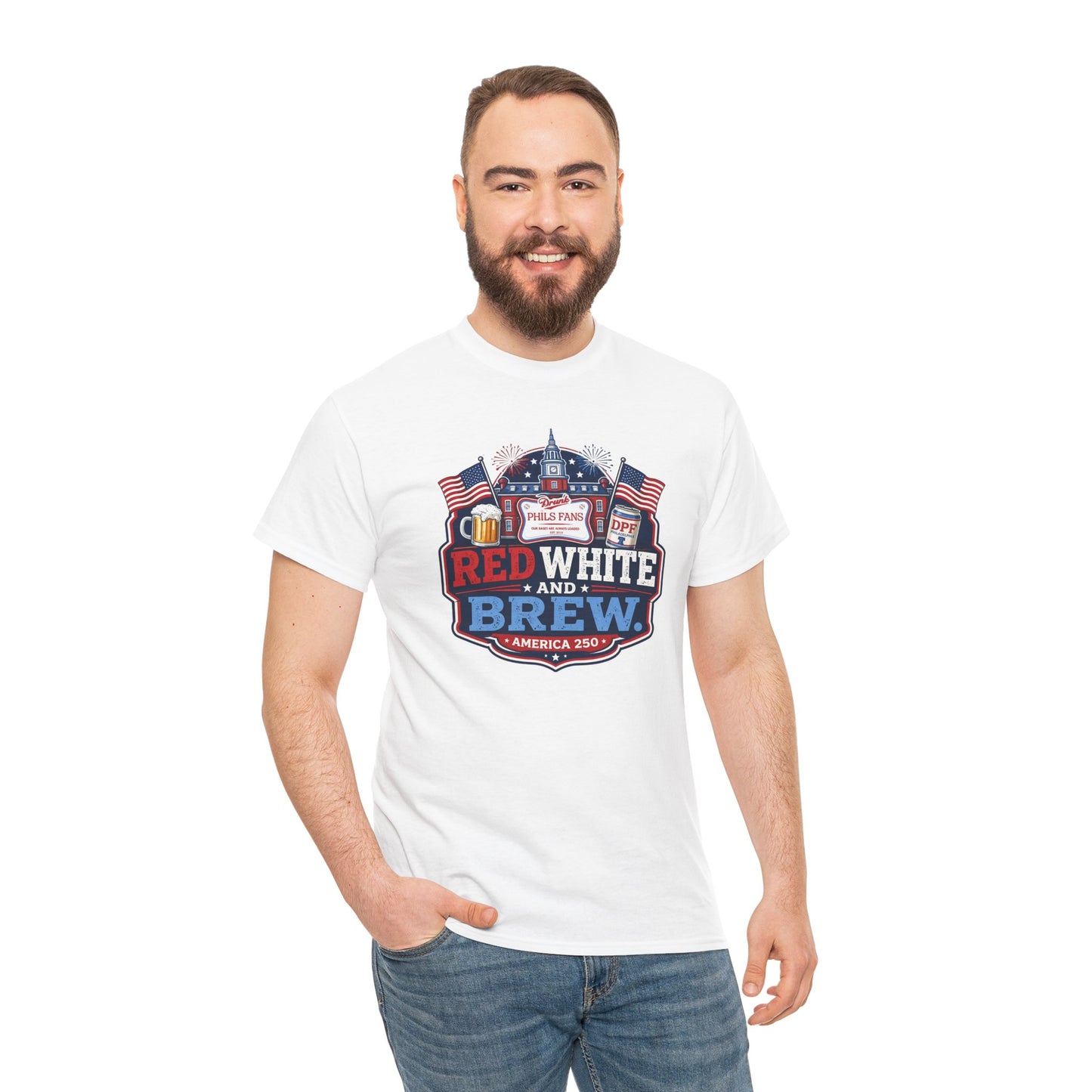 DPF Red White and Brew Tee - Patriotic 4th of July T-Shirt