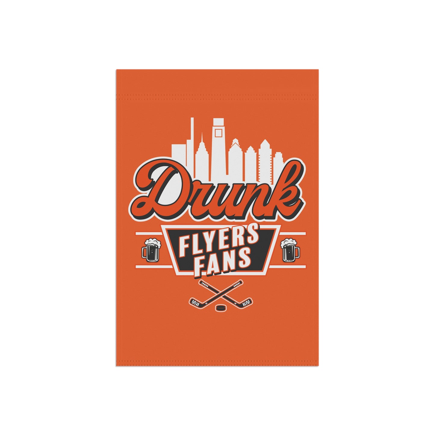Orange Drunk Flyers Fans Garden Banner