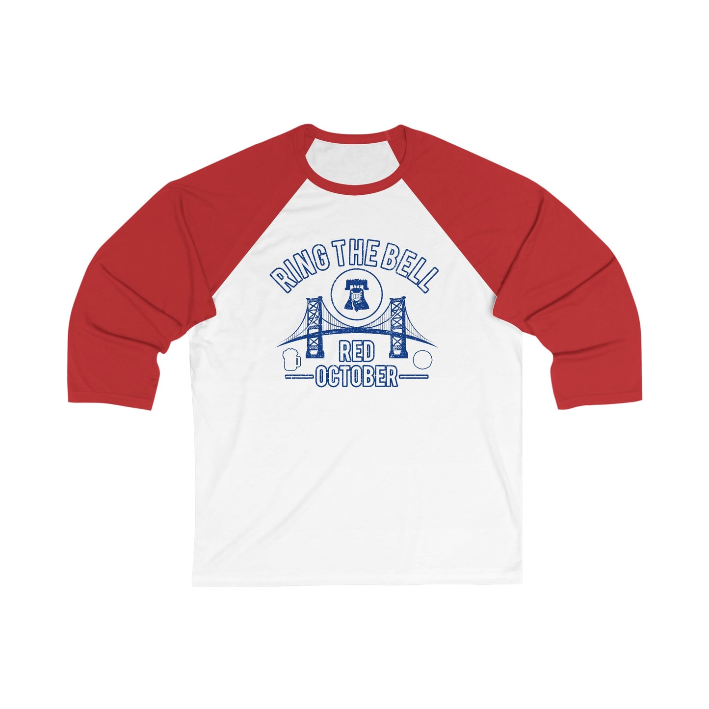 DPF Red October Distressed 3\4 Sleeve Baseball Tee