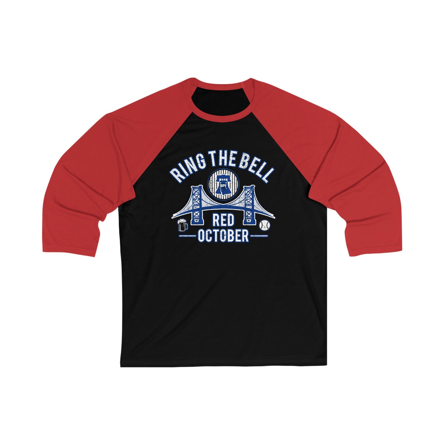 DPF Red October Distressed 3\4 Sleeve Baseball Tee