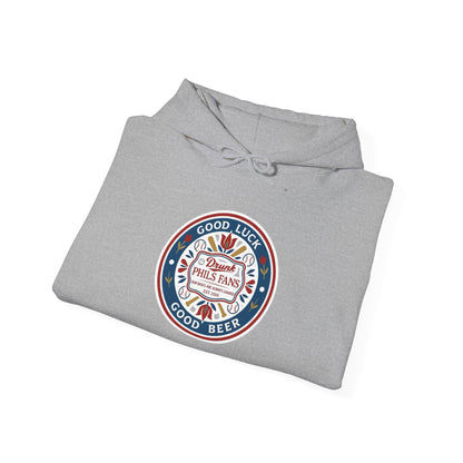 DPF Hex Hoodie — Good Luck & Good Beer Vintage Logo Hooded Sweatshirt