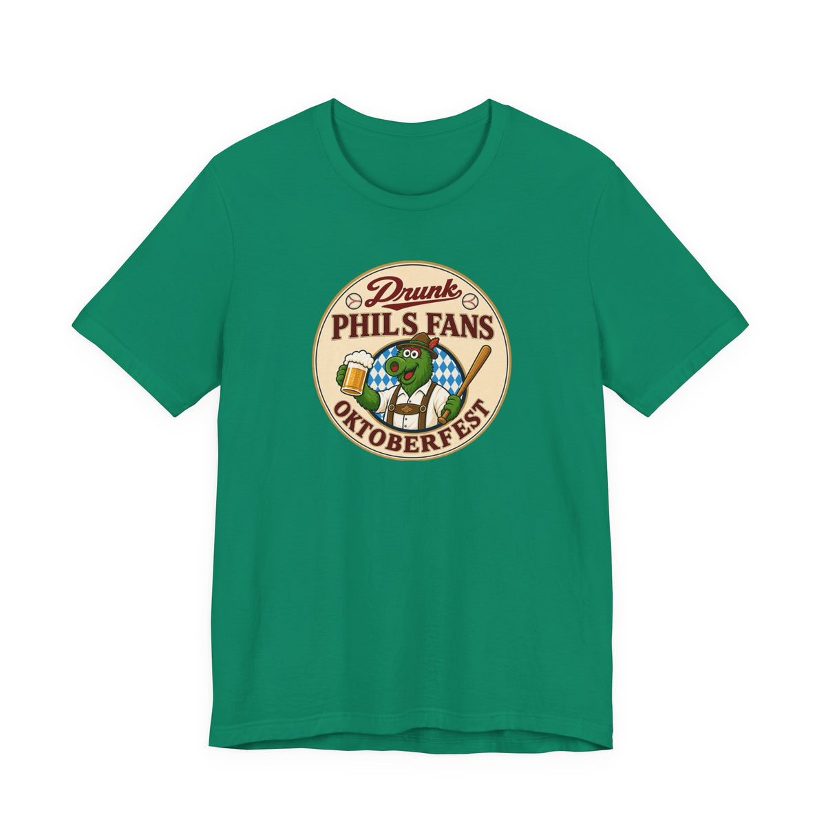 Drunk-natic Oktoberfest Drunk Phil's Fans Tee, Fun Graphic T-Shirt for Beer Lovers and Oktoberfest Goers
