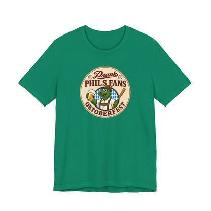 Drunk-natic Oktoberfest Drunk Phil's Fans Tee, Fun Graphic T-Shirt for Beer Lovers and Oktoberfest Goers