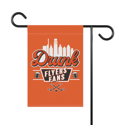 Orange Drunk Flyers Fans Garden Banner
