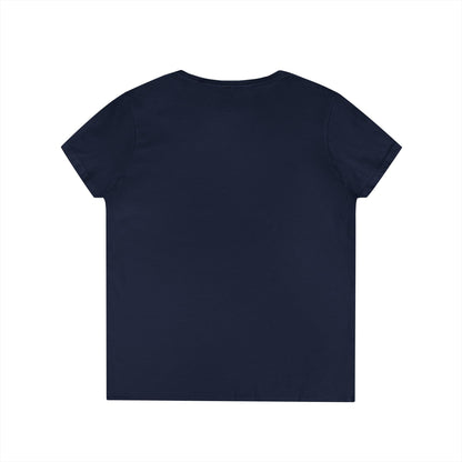 Ladies' V-Neck T-Shirt — Vintage DPF Baseball Logo Graphic Tee