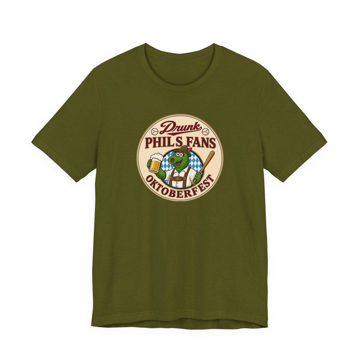 Drunk-natic Oktoberfest Drunk Phil's Fans Tee, Fun Graphic T-Shirt for Beer Lovers and Oktoberfest Goers