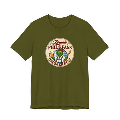 Drunk-natic Oktoberfest Drunk Phil's Fans Tee, Fun Graphic T-Shirt for Beer Lovers and Oktoberfest Goers