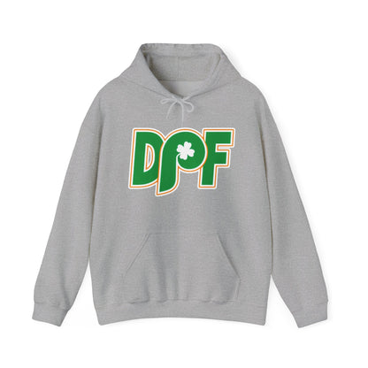 DPF Shamrock Hoodie — St. Patrick’s Day Green Logo Sweatshirt