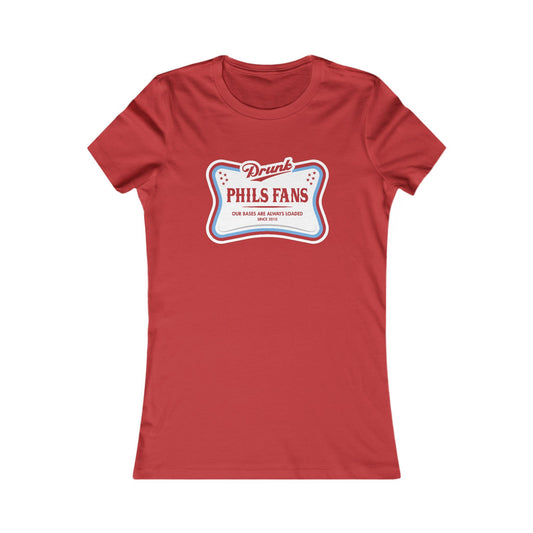 Women's Favorite Tee - 'Drunk Phils Fans' Graphic Baseball Tee (THESE RUN SMALL)