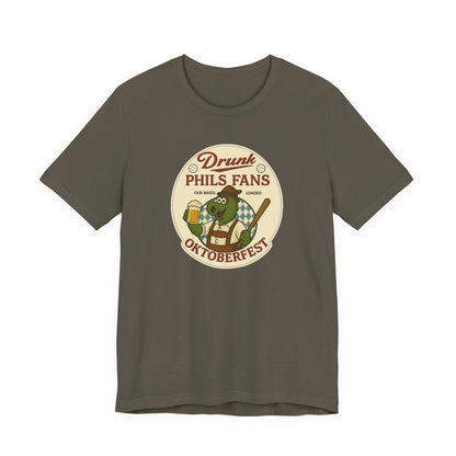Drunk-natic Oktoberfest Drunk Phil's Fans Tee, Fun Graphic T-Shirt for Beer Lovers and Oktoberfest Goers