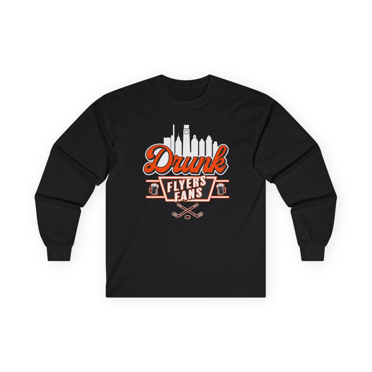 Drunk Flyers Fans Long Sleeve Tee - Unisex Ultra Cotton Shirt for Hockey Lovers