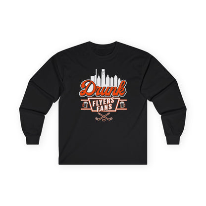 Drunk Flyers Fans Long Sleeve Tee - Unisex Ultra Cotton Shirt for Hockey Lovers