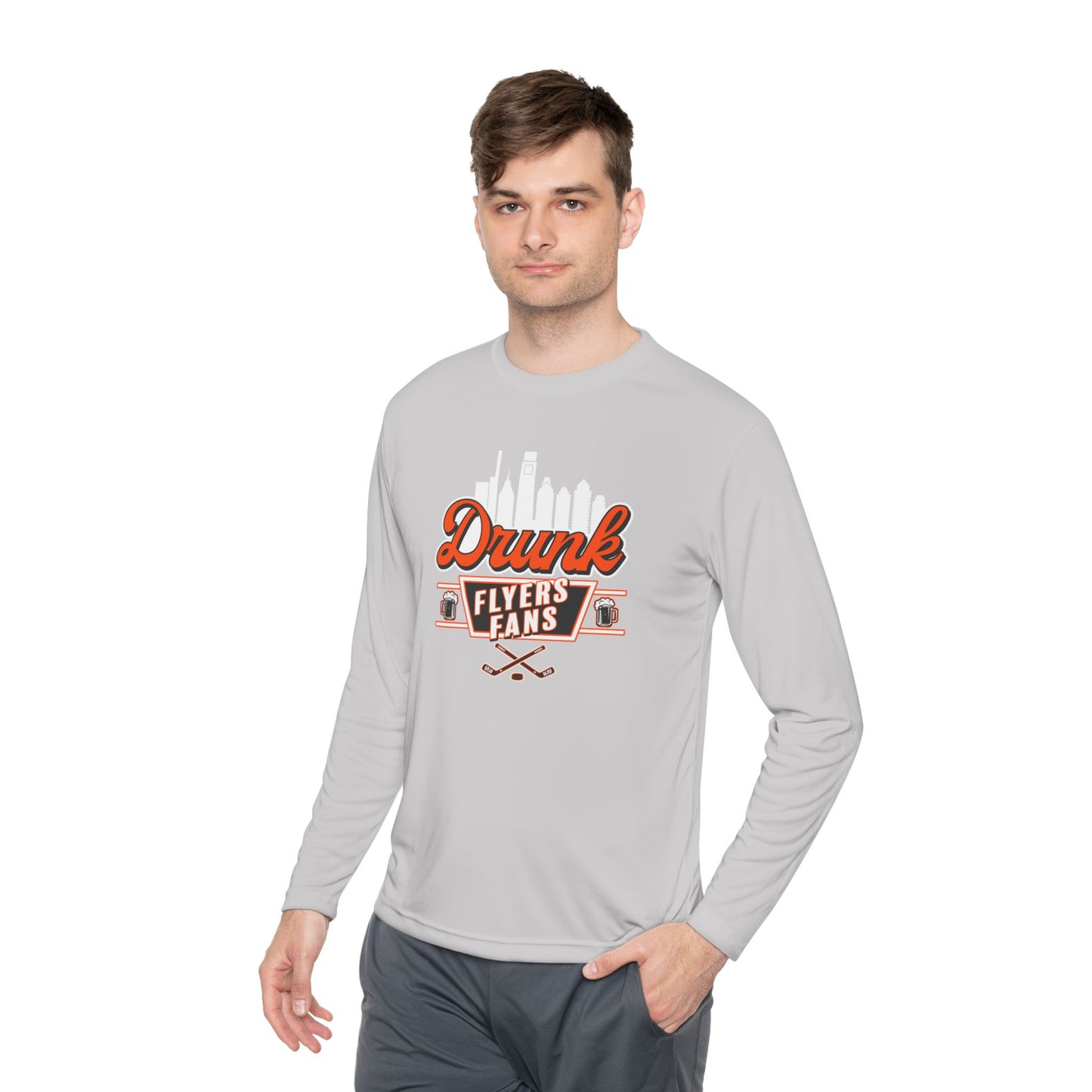 Drunk Flyers Fans Long Sleeve Tech Tee - Unisex Lightweight Sports Apparel