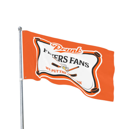 Orange Drunk Flyers Fans Double Sided Flag