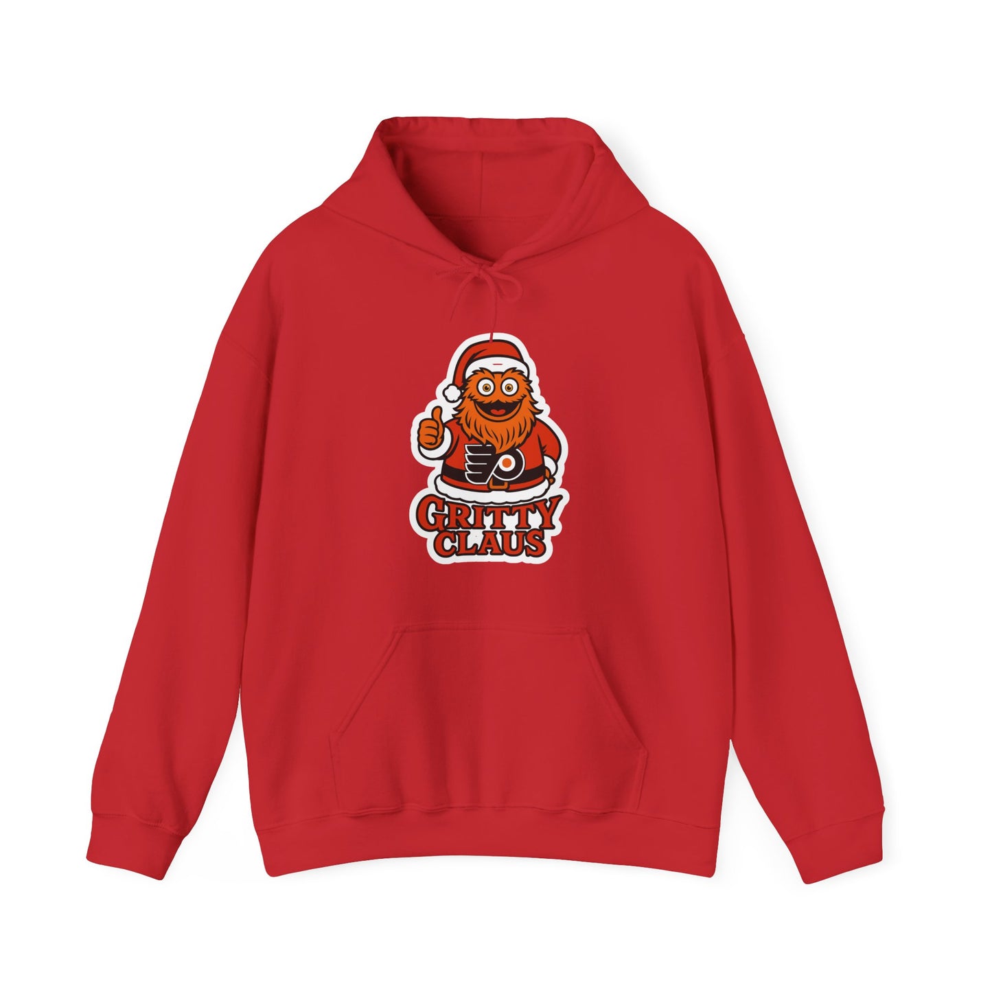 DFF Gritty Claus Hoodie — Funny Philadelphia Mascot Santa Holiday Sweatshirt