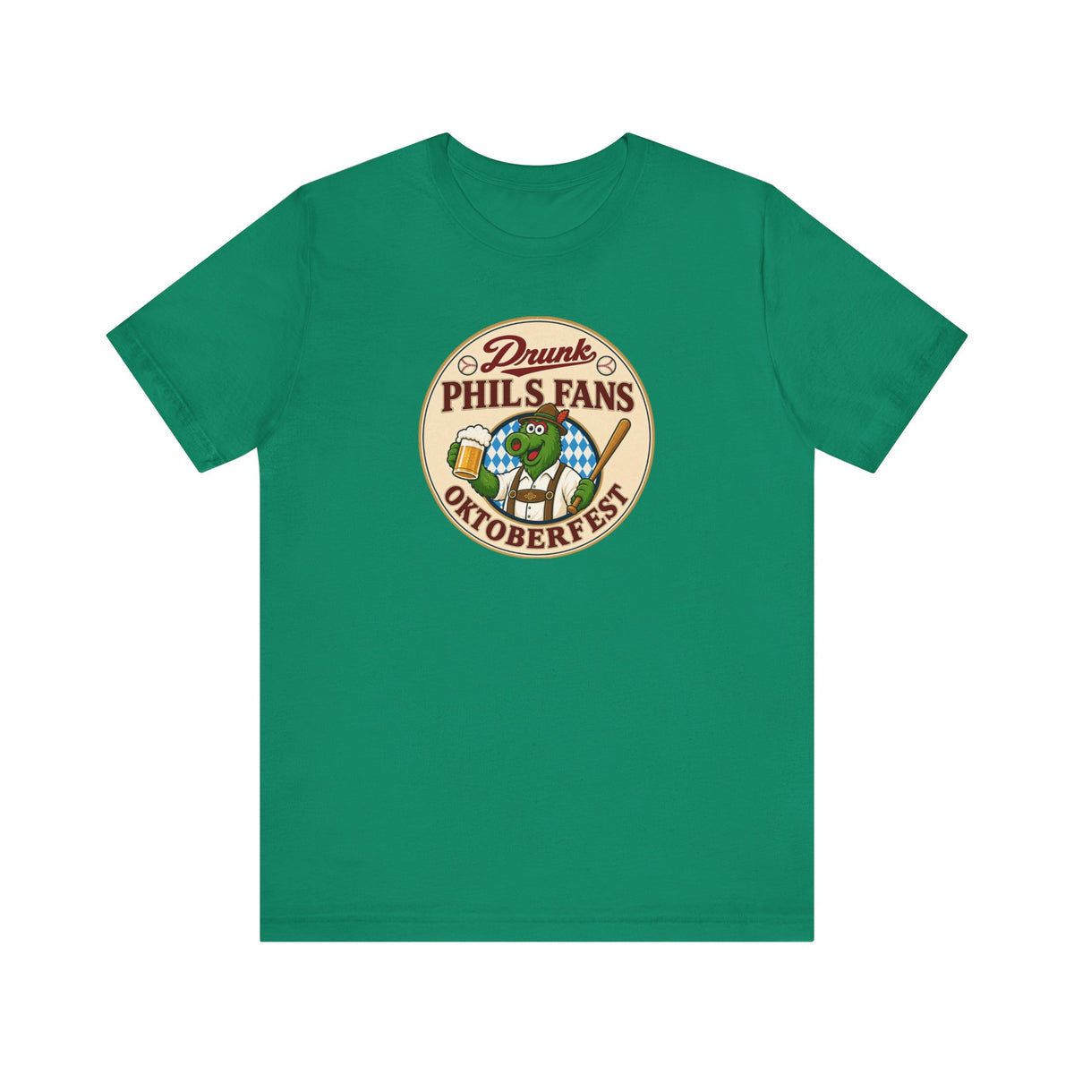 Drunk-natic Oktoberfest Drunk Phil's Fans Tee, Fun Graphic T-Shirt for Beer Lovers and Oktoberfest Goers