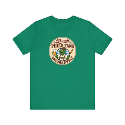 Drunk-natic Oktoberfest Drunk Phil's Fans Tee, Fun Graphic T-Shirt for Beer Lovers and Oktoberfest Goers