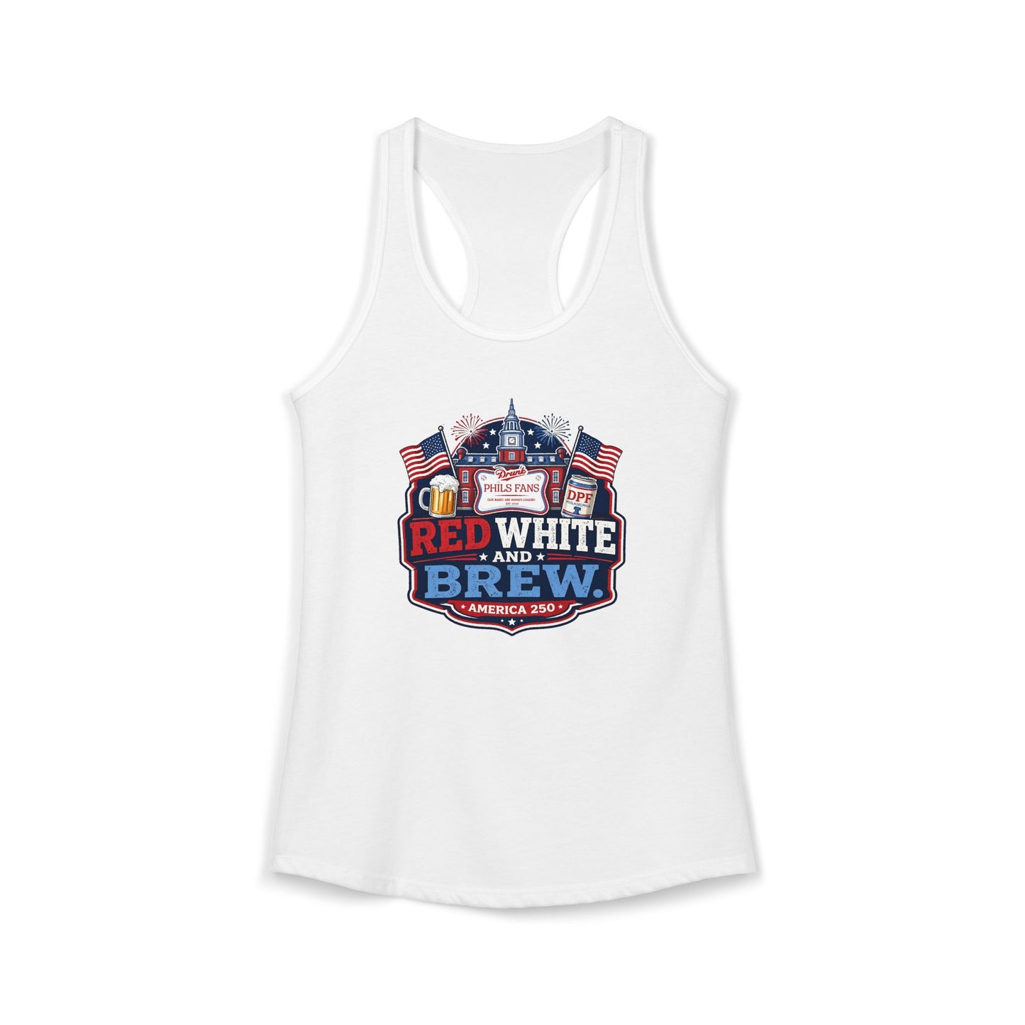 DPF Red, White, and Brew - Women's Ideal Racerback Tank