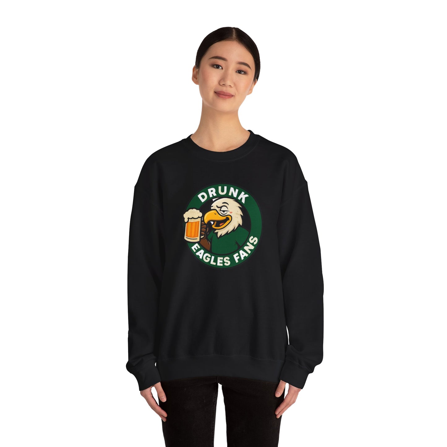 Eagles 'Drunk' Mascot Crewneck Sweatshirt — Funny Beer Fan Pullover